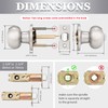Probrico 6 Pack Round Privacy Door Knob(Thumb Turn Lock on