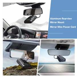 Radar Detector Mount,Rearview Mirror Rod Radar Mounting Bracket+Rearview Mirror Hard Wire Power Cord kit16,with Inline Fuse (for Uniden Radar Detector)