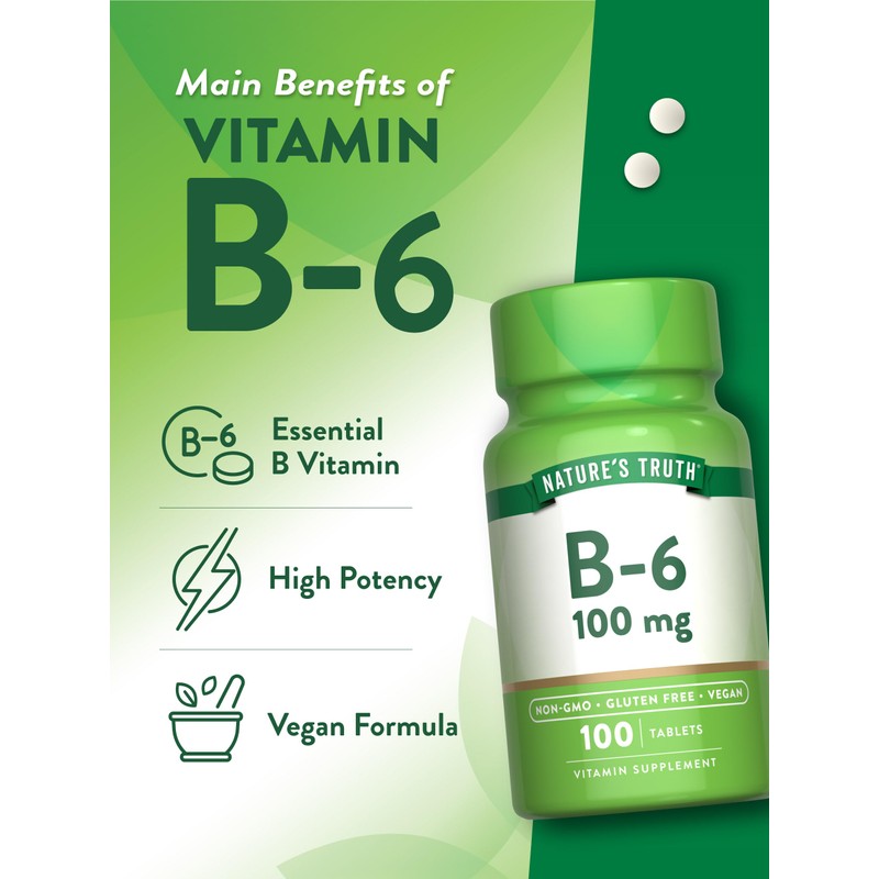Nature's Truth B6 Vitamin | 100mg | 100 Tablets |