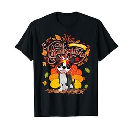 Boston Terrier Turkey Costume Happy Thanksgiving T-Shirt