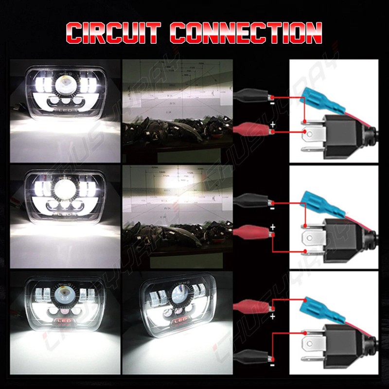 CHUSYYRAY 7''x6'' LED Headlight Headlamp For Chevy Express Cargo Van