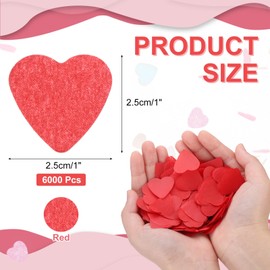 Rebower 6000 Pcs 1 Inch Hearts Paper Confetti Red Tissue Paper Confetti, Colored Tissue Paper Confetti, [for Wedding, Arts Crafts, Valentine's Day]