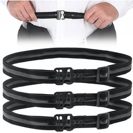 3 Piezas Sujetadores de Camisa para Hombre, Ancho 2.5cm, Cinturón para Camisas con Función Antideslizante, Diseño Invisible, Elástico y Ajustable, Mantén la Camisa Plana y Sin Arrugas