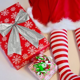 com-four Ready-tied Gift Bow Christmas Tree Decoration Christmas Decoration