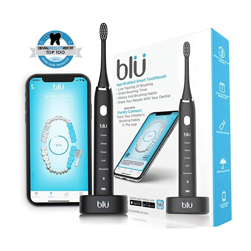 Blu Smart Electric Toothbrush, Sonic Power Toothbrush with Interactive Live