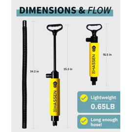 Manual Bilge Pump for Boats Portable Hand Water Pumps for Kayak - Long Hose Water Removal Marine Safety Equipment Must Haves, Emergency Tool Camping & Home