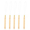 Wooden Threader, Comfortable Pulling Hook Tool, 5pcs Wire Pulling Hook