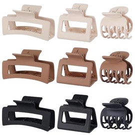 9 Piece 3 Style Non-Slip Claw Hair Clips Set | Matte Haarschmuck für Damen, Frauen & Mädchen. Geeignet für dünnes, dickes & kleines Haar. Ideal für Sport, Büro & Alltag
