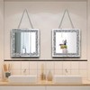XIHACTY 2 Piece Wall Mirrors, Crush Diamond Mirrors Decor, Silver