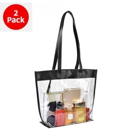 Unbranded 2x Stadium Approved Clear Tote Bags for Beach Concerts with Magnetic Closure