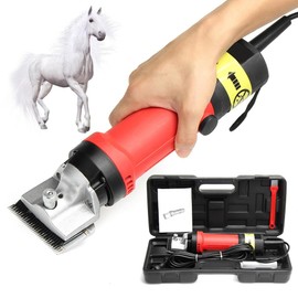 Kaichenyt Electric Horse Clippers 350W Carbon Steel Professional Horse Clipper with Carrying Case 6 Speeds Low Noise Large Livestock Clippers Grooming Tool Kit for Sheep Alpaca Horse Goat Donkey