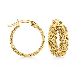 Ross-Simons 18kt Gold Over Sterling Petite Byzantine Hoop Earrings