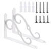 Swpeet 2Pcs 8'' Decorative Shelf Brackets, Heavy Duty Rustic Iron