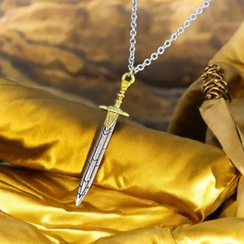 PRINCESS CUTENESS STORE Percy Jackson Riptide Sword Sea of Monsters Demigod Silver Tone Olympian Pendant Necklace Annabeth Chase