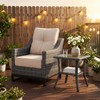 Dienspeak Patio Tables Wicker Side Table, Rattan End Table with