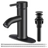 HOZKUY Matte Black Bathroom Faucet Single Hole Bathroom Sink Faucet