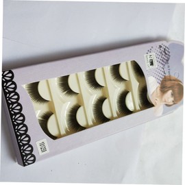 IWOWHERO 5 Pairs Natural Long False Eyelashes Handmade Cotton Thread Eyelash Extensions for Daily Use Parties Photoshoots Comfortable Lightweight Makeup Tools