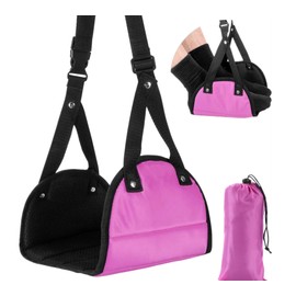 Adjustable Flight Footstool to Relax Your feet and Legs. Suitable for Travel Plane, Bus, Train, Office. (Pink)