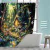 Coveimes Fantasy Forest Path Shower Curtain Beautiful Wonderland Rainforest Floral