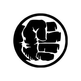Bargain Max Decals Fist Silhouette Decal Notebook Car Laptop 5.5" (Black)