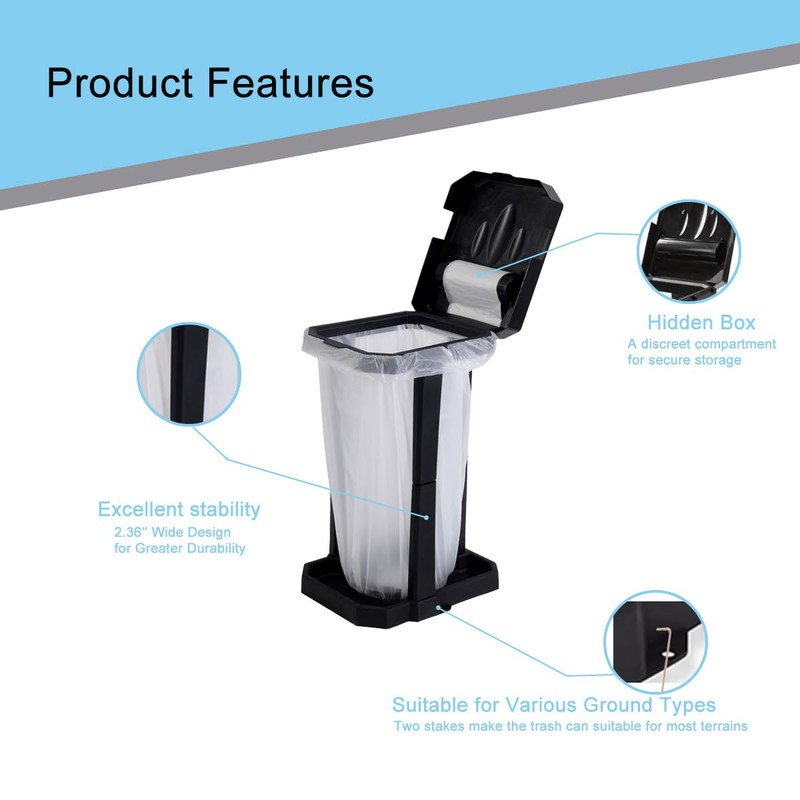 Aufazmy Collapsible Trash Can with Reinforced Legs & 20 Bags
