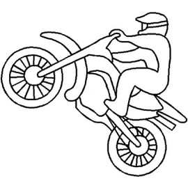 7"x 6" Hill Climb Dirt Bike Quilting Stencil - EL237