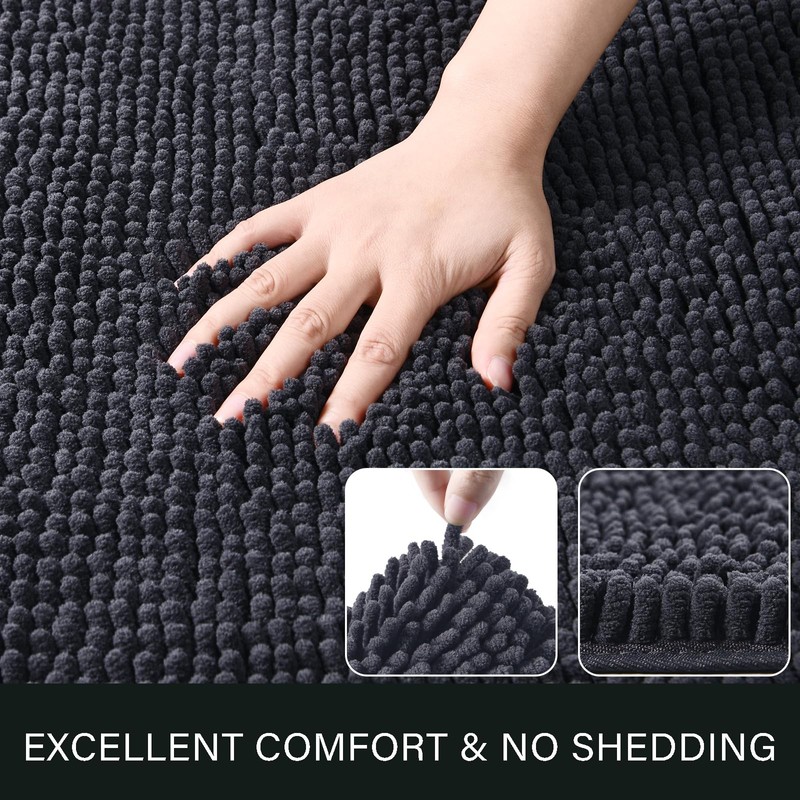 LOCHAS Luxury Bathroom Rug Shaggy Bath Mat 24 x 60