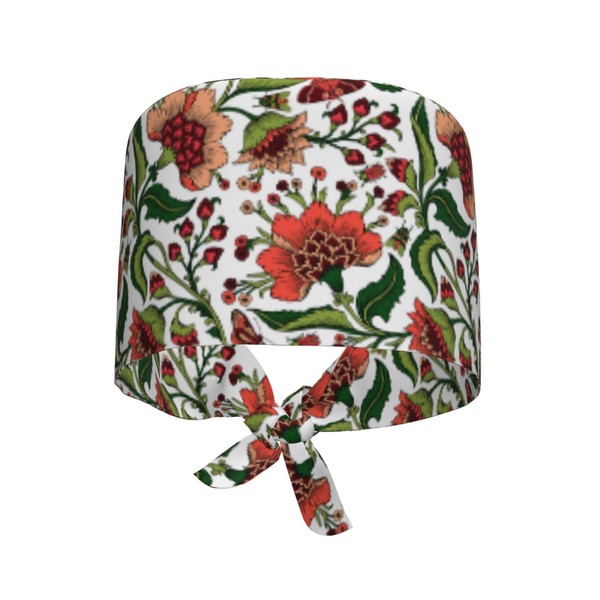 Paisley Fantasy Flowers Breathable Scrub Hat for Nurses & Doctors