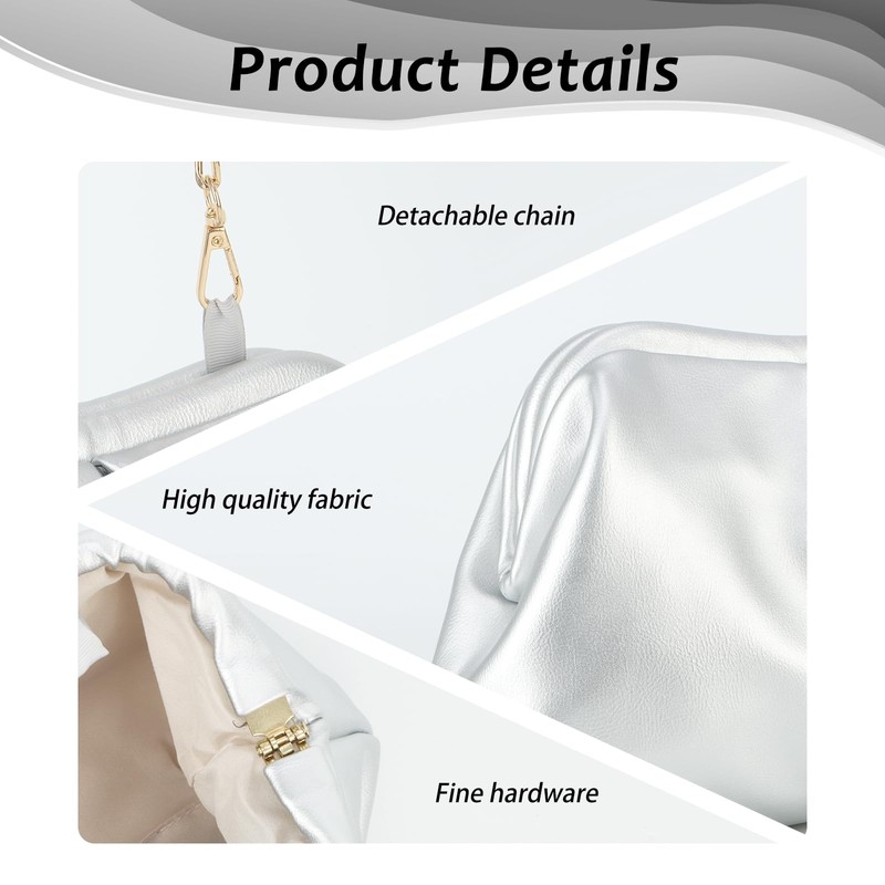 EVEOUT Dumpling Clutch for Women Leather Party Clutch Cloud Bag