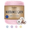 Creative Deco 200 m Pastel Pink Macrame Yarn Cotton Polyester