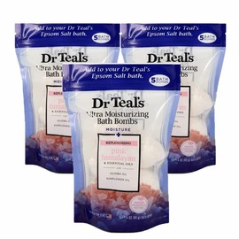 15 x Dr. Teals Bubble Bath Bombs 1.6oz Ultra Moisturising Pink Himalayan & Essential Oils with Jojoba & Sunflower Oil | Revitalising Natural Aroma Perfect for Stress Relief, Spa & Relaxation |