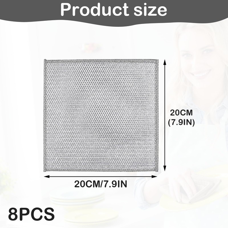Girihe 8 PCS Metal Scourers, Miracle Cleaning Cloth Double Wire