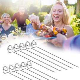 Barbecue Skewers Set of 10 – Enjoy The BBQ For All Meat Fans and Vegetarians – Made in Germany Stainless Steel Barbecue Skewers 210 mm
