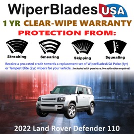 Wiper Blades for 2022 Land Rover Defender 110 Wipers w/1yr Warranty (Set of 2)
