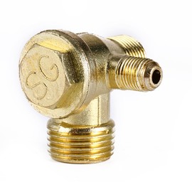 Zinc Alloy Check Valve Compressor, 1/2, 3/8 Inch Air Compressor One Way Valve 90 Degree Three Way Direction Control Tool