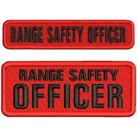 RANGE SAFETY OFFICER  EMB PATCH 1X5 AND 2X5 HOOK ON BACK RED/BLK