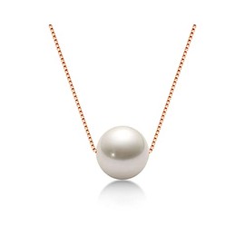 AINUOSHI Pearl Necklace Freshwater Cultured Pearl Necklaces for Women Mum Christmas Birthday Gift, Sterling Silver, Pearl