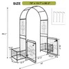 YLIEHS Elegant Iron Garden Arch with Door, Climbing Plants and
