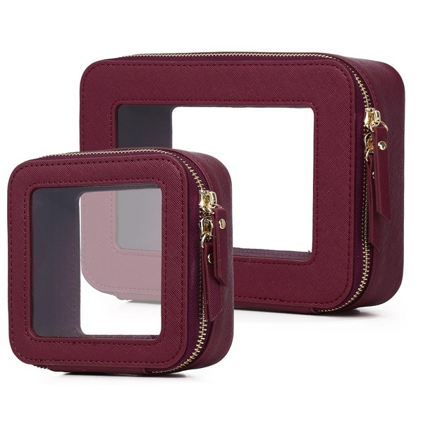 Pinkmik Clear Makeup Bag Waterproof Travel Case for Cosmetics and
