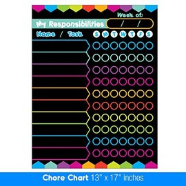 Best Extra Large 13 x 17-inch Dry Erase or Wet Erase Laminated Kids Magnetic Chore Responsibility Chart Planner and Organizer - Perfect for Refrigerators Keep Track of Kids Chores, Tasks, to Doâs
