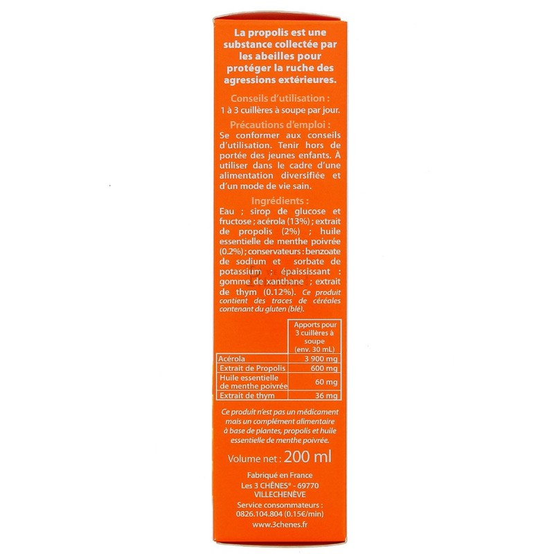 3 Chênes Propolis Syrup Respiratory Tract Well Being & Protection