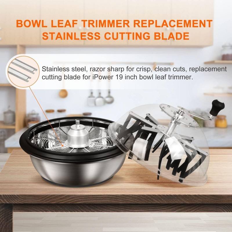 iPower 19inch Trimmer Leaf Bowl Blades Twisted Spin Cut, Sharp