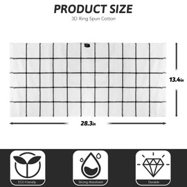 Nialnant 4 Pack Kitchen Hand Towels,Large 100% Cotton Washcloth,Multifunction Kitchen Tea Towels,Dish Towels for Drying Dishes-13x28 Inches