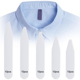 OQKAHIV Set of 50 collar stays for men's shirts in 5 sizes - collar enhancer made of rods for a perfect fit of the shirt collar, ideal as a gift for father or husband