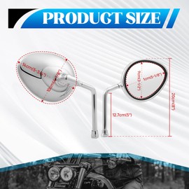 DREAMIZER Motorcycle Mirrors Universal 8MM 10MM Handlebar Rear View Side Mirrors Chrome Oval Shape Side Mirrors Compatible with Honda Kawasaki Suzuki Aprilia Street Bike Cruiser Scooter