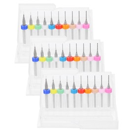 sourcing map 3 Set (30pcs) PCB Drill Bit Set 1/8" Shank 0.15mm-1.0mm Tungsten Carbide Micro Twist Drill Bits Tools for Print Circuit Board Jewelry Plastic Wood Soft Metal