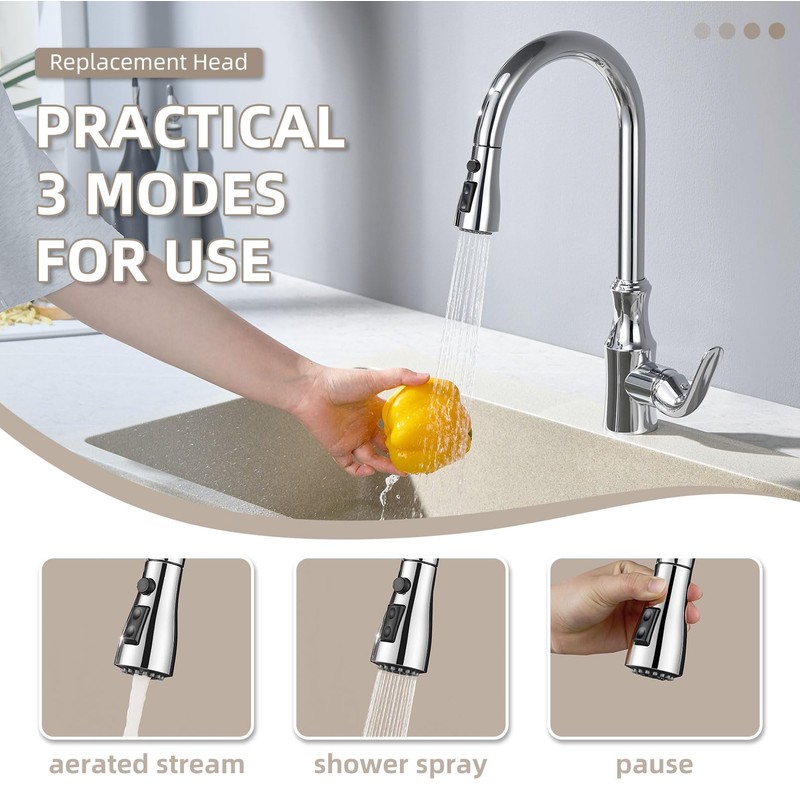 Angle Simple Kitchen Faucet Head Replacement, G 1/2 or 13/16