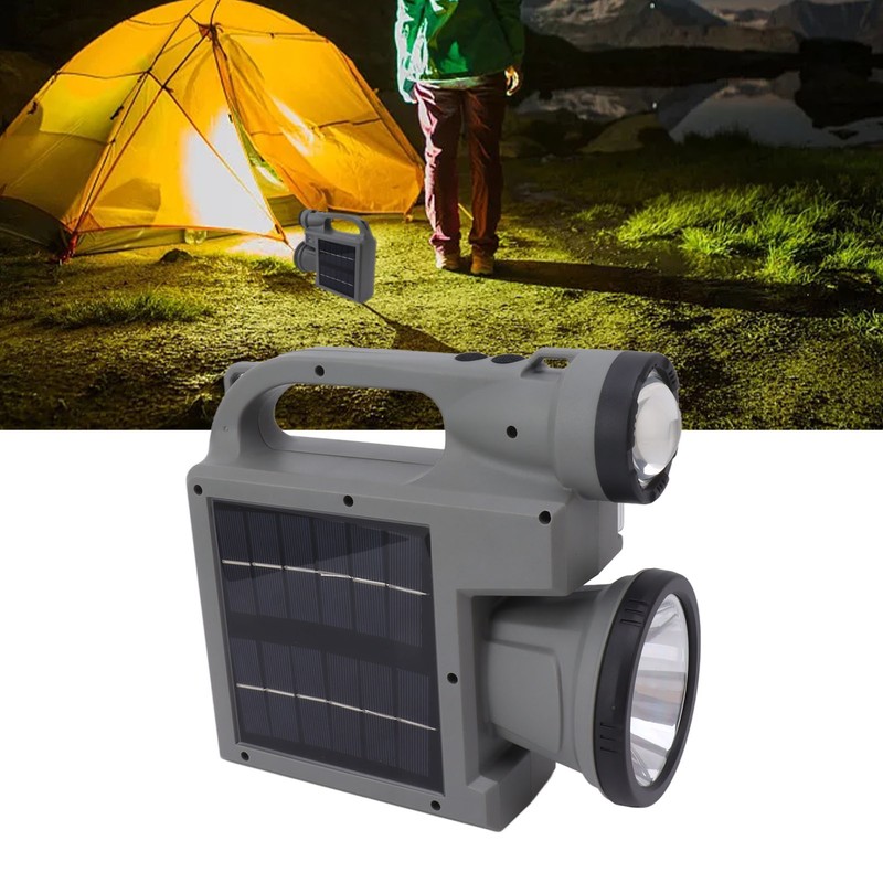 Solar Flashlight Handheld LED Spot Light Flashlight with Dual Side