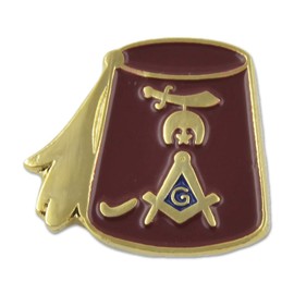 Shriner Fez Masonic Lapel Pin - [Red & Gold][3/4'' Tall]
