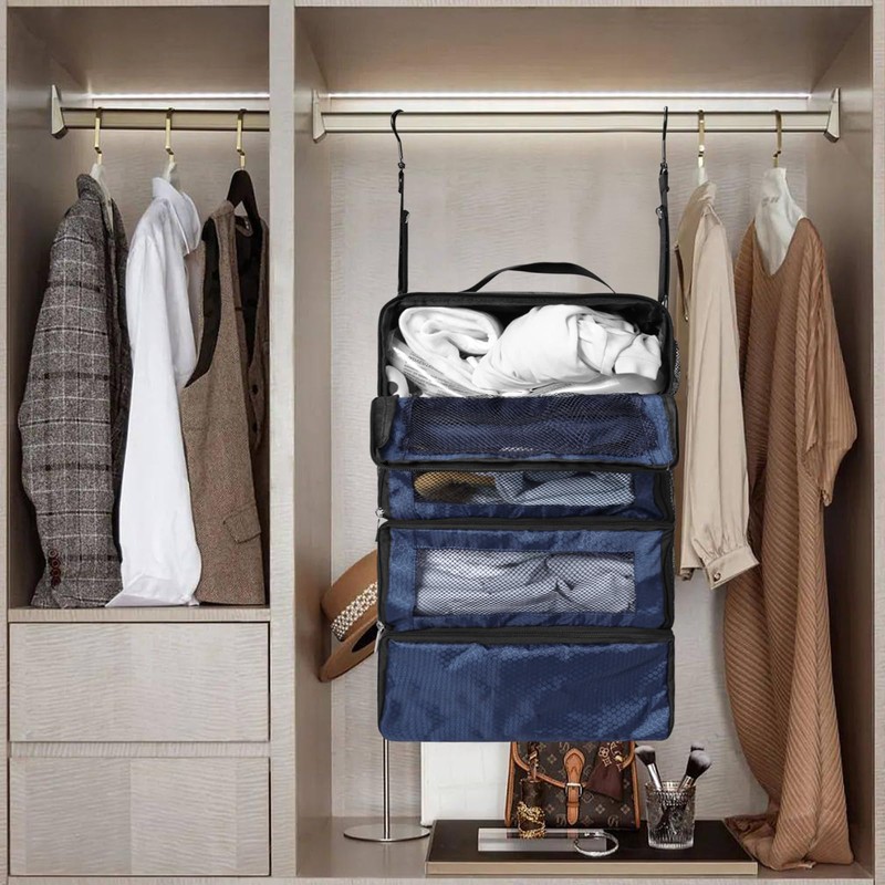 Olosar Suitcase Organizer, Travel Luggage Organizer Portable Hanging Travel Shelves